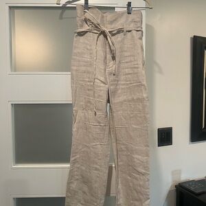 Petite Reformation high waisted linen trousers